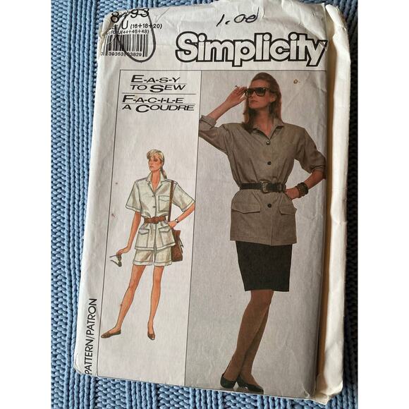 Simplicity 8493 top skirt shorts pattern - Picture 1 of 5